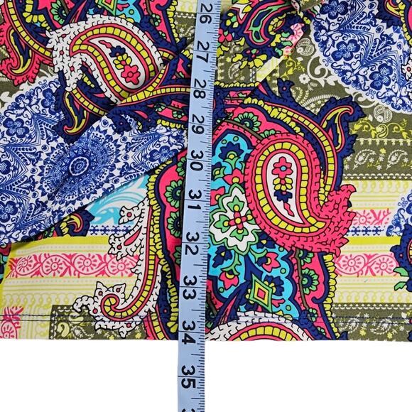 New York and Company Dress Womens XS Multicolor Paisley Faux Wrap Long Sleeves - Picture 12 of 14